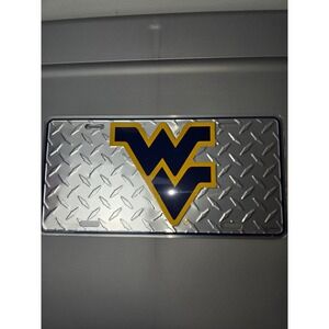 West Virginia University Diamond Plate Aluminum 6x12 License Plate